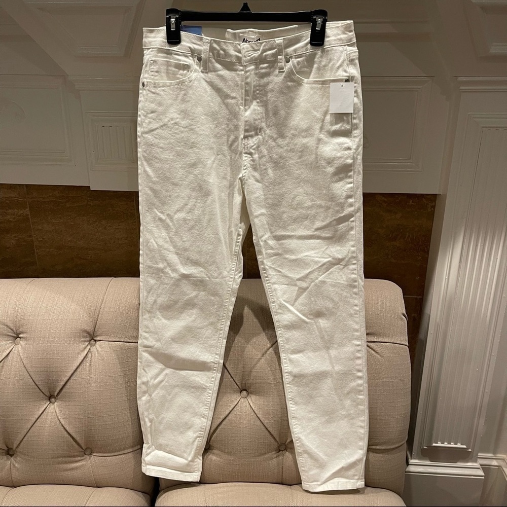 Aw: NWT Abound Women's White Denim Jeans Skinny Pants Size 30 X 27